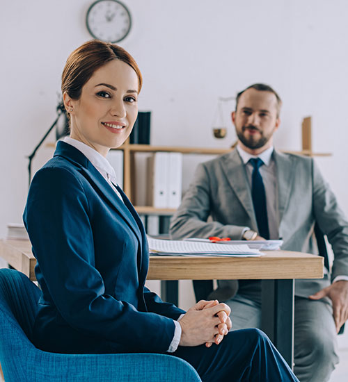 looks like person looking at the camera who maybe just interviewed.