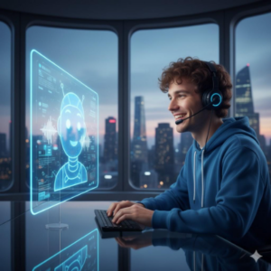 student looking AI generated character